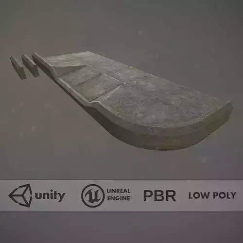 Sidewalk - Modular Set 2 Color Options Low-poly 3D model