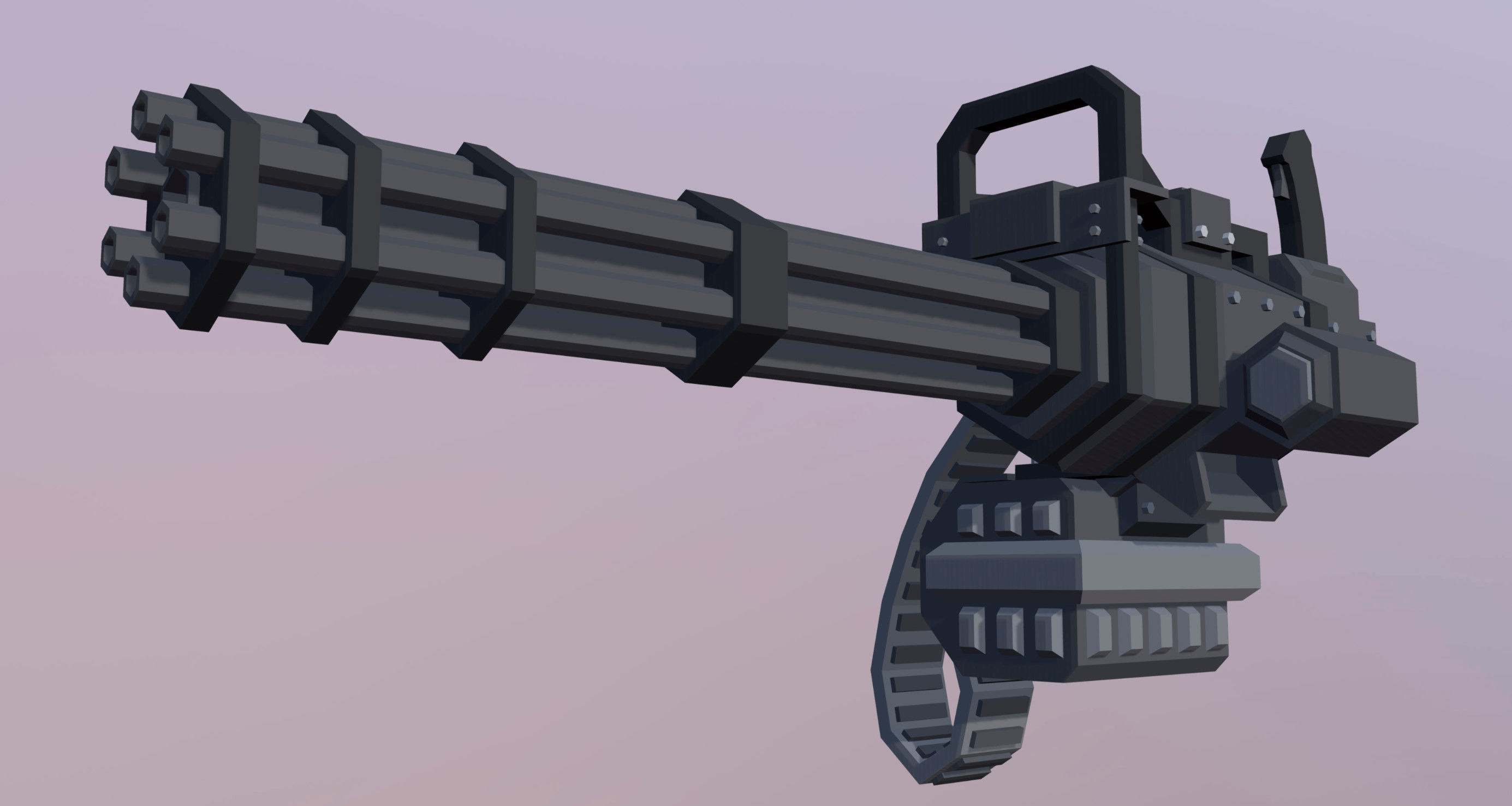 Minigun Low-poly 3D model