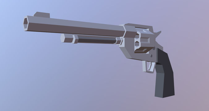 Revolver Low-poly 3D model