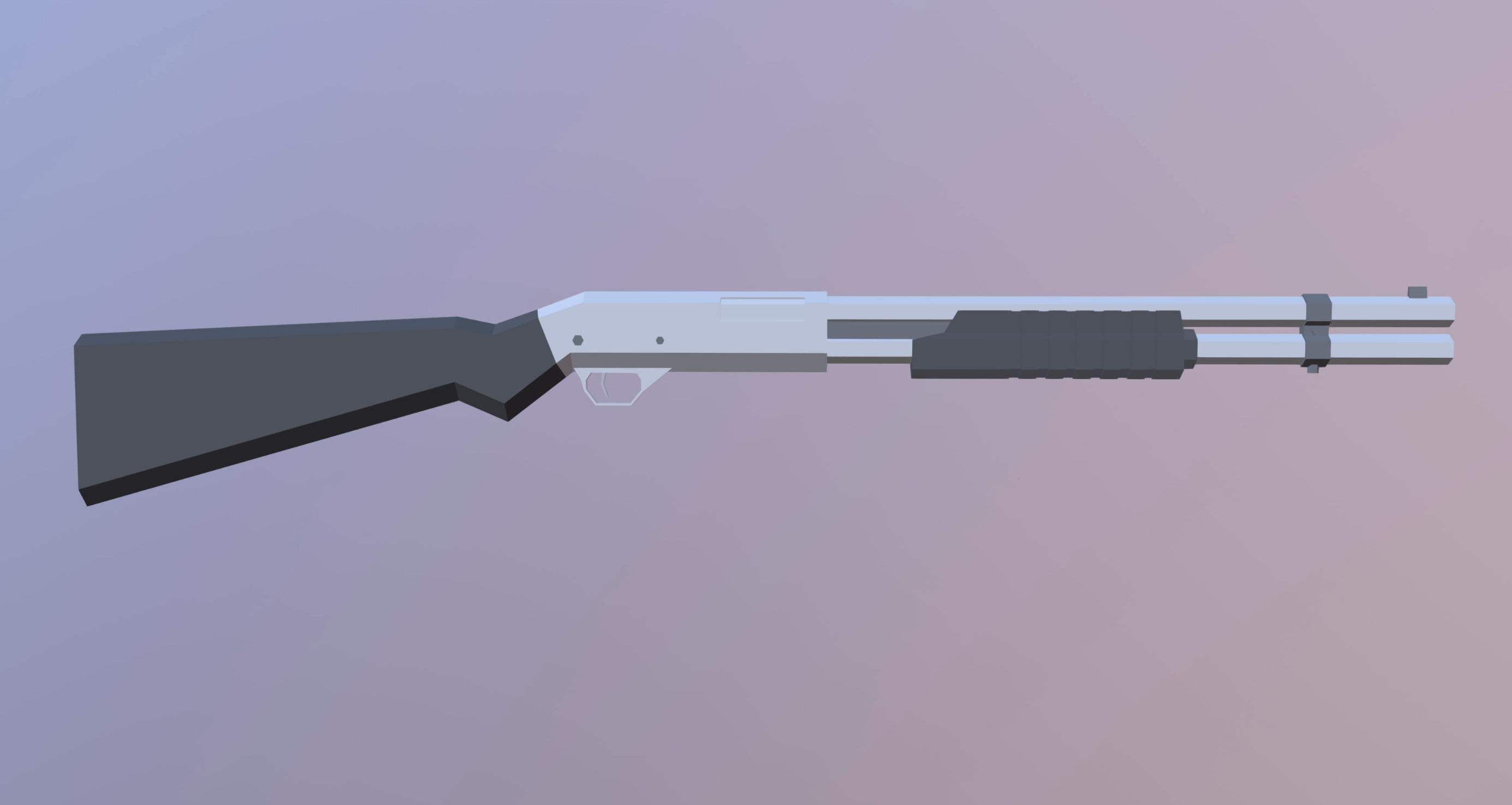Shotgun Low-poly 3D model_5