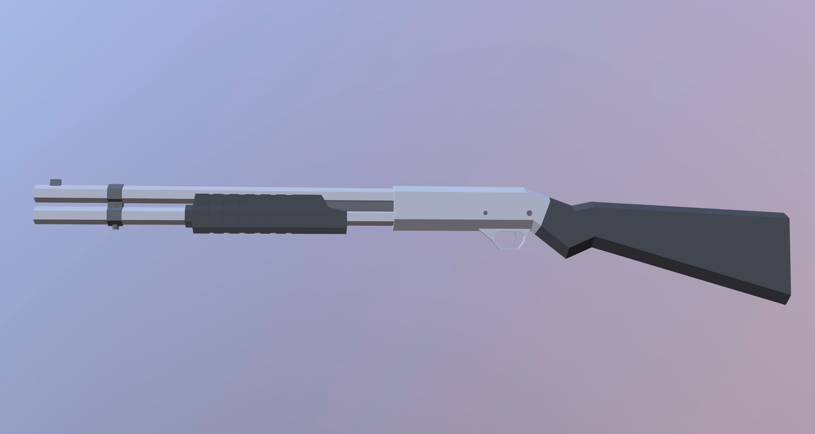 Shotgun Low-poly 3D model_1