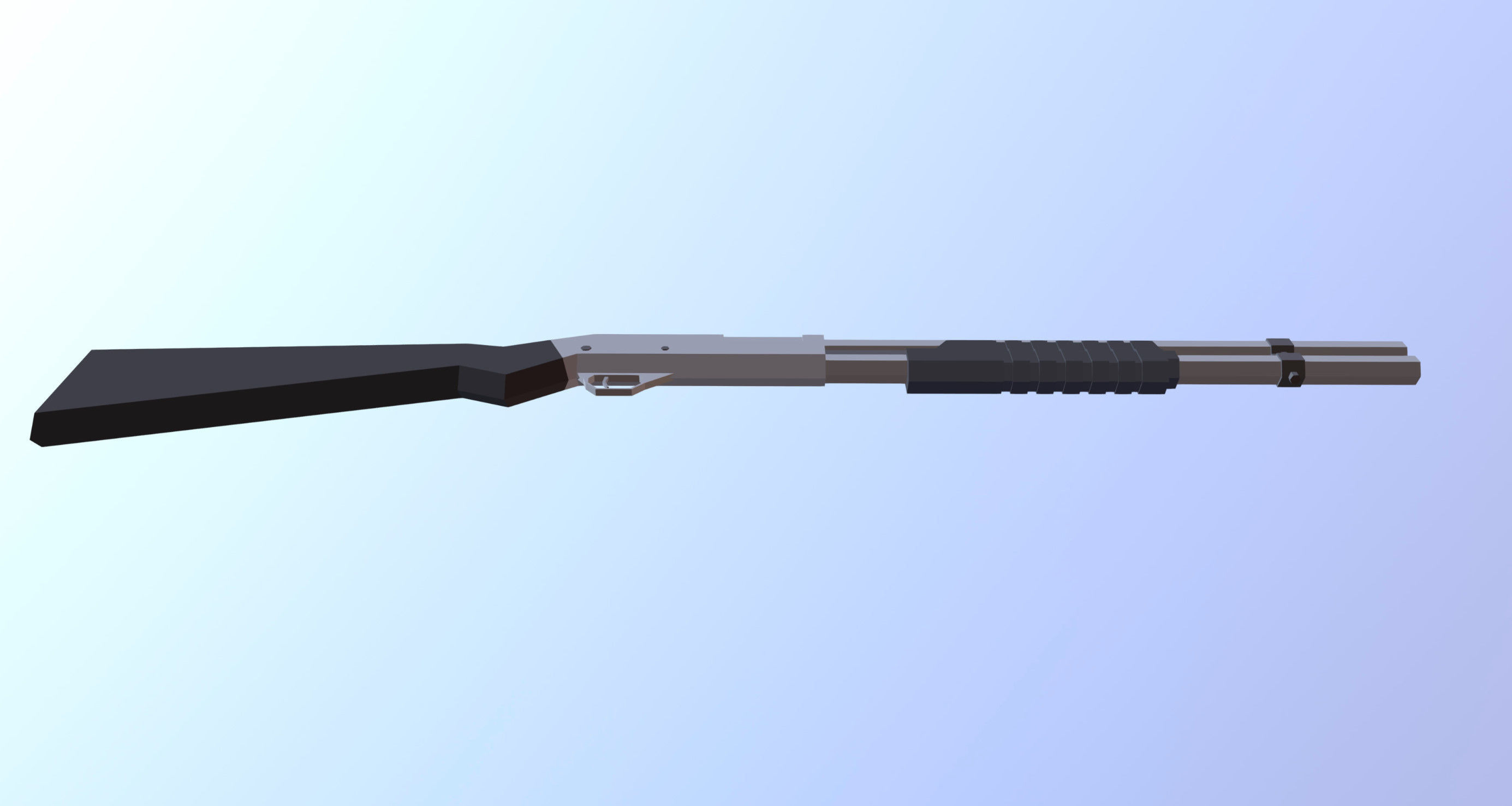 Shotgun Low-poly 3D model_7