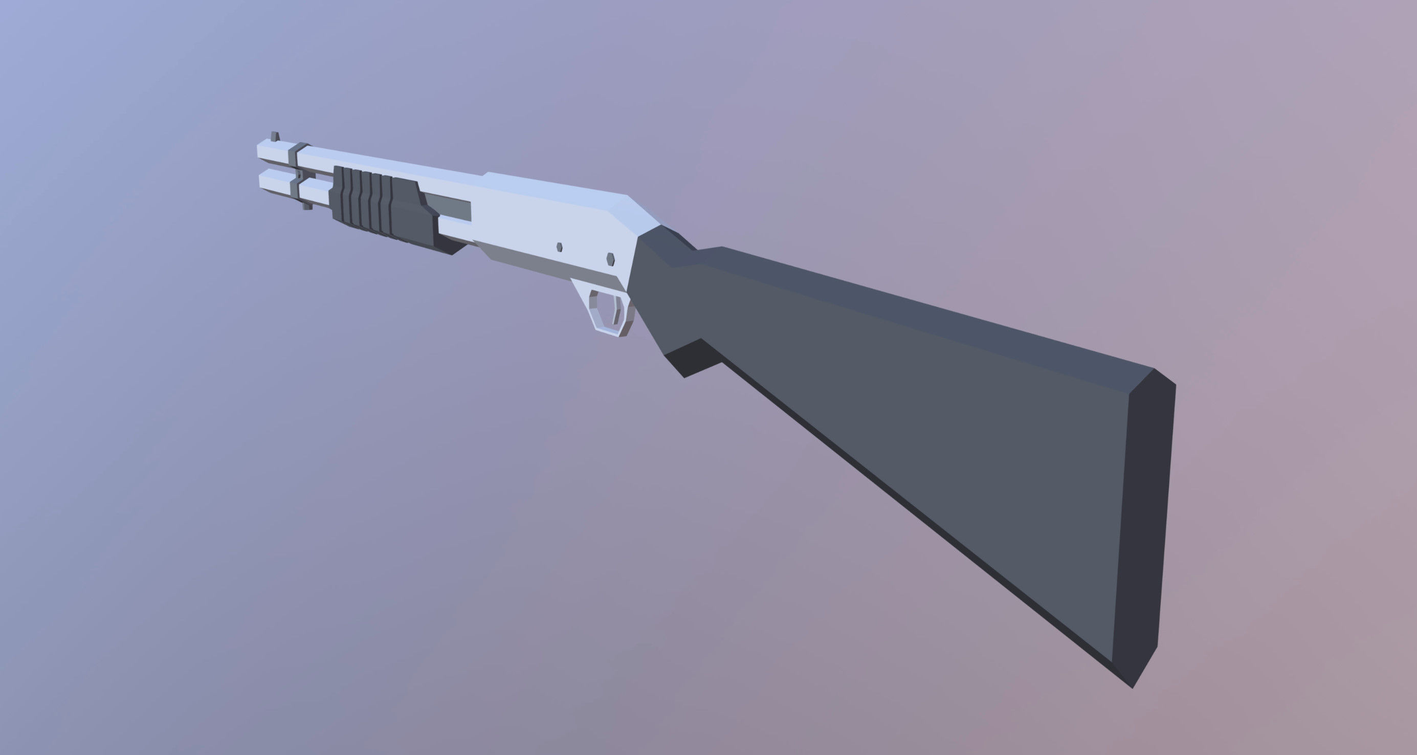 Shotgun Low-poly 3D model_2