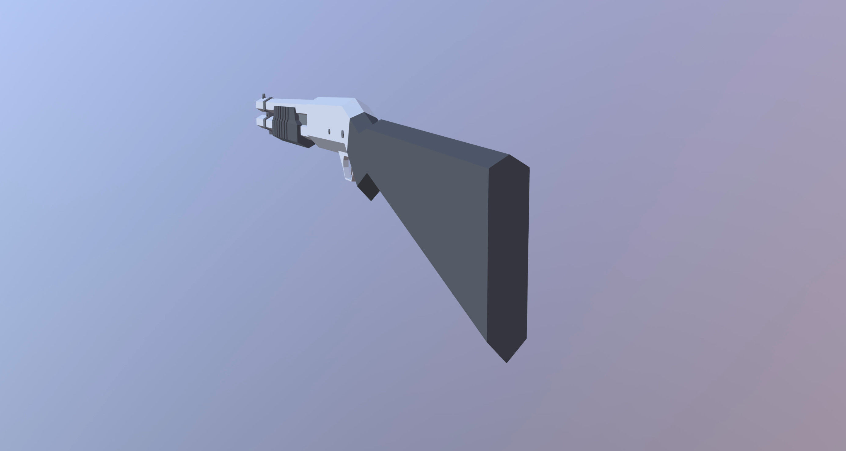 Shotgun Low-poly 3D model_3