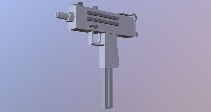 Uzi Gun Low-poly 3D model