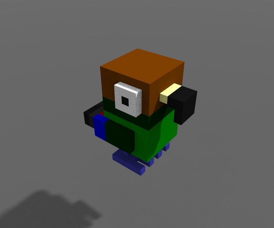 Voxel Kea Low-poly 3D model_1