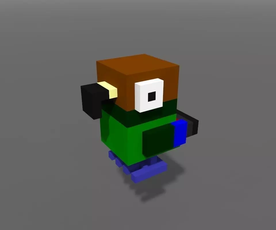 Voxel Kea Low-poly 3D model_0