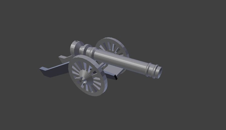 18th Century Field cannon Free low-poly 3D model_0