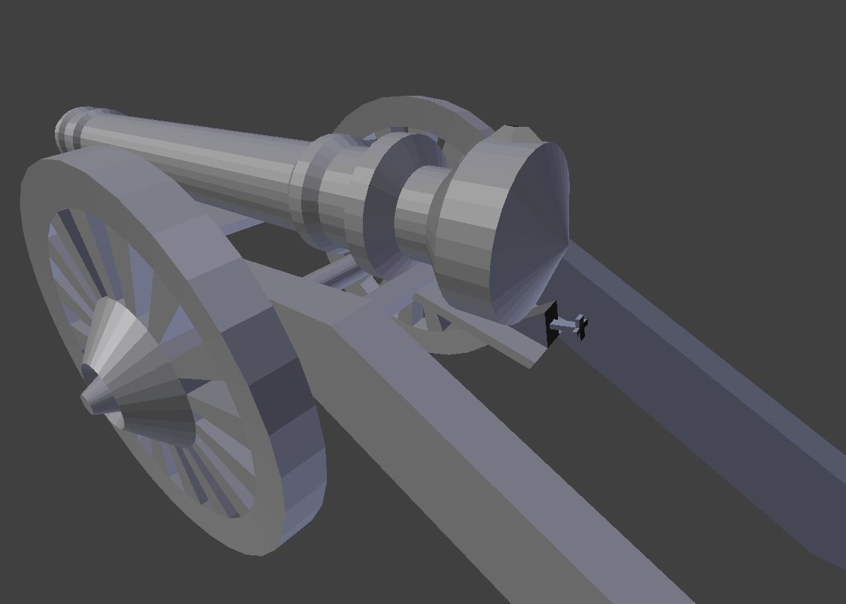 18th Century Field cannon Free low-poly 3D model_2