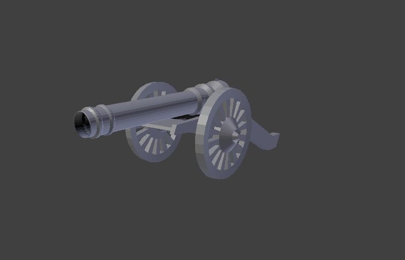 18th Century Field cannon Free low-poly 3D model_1