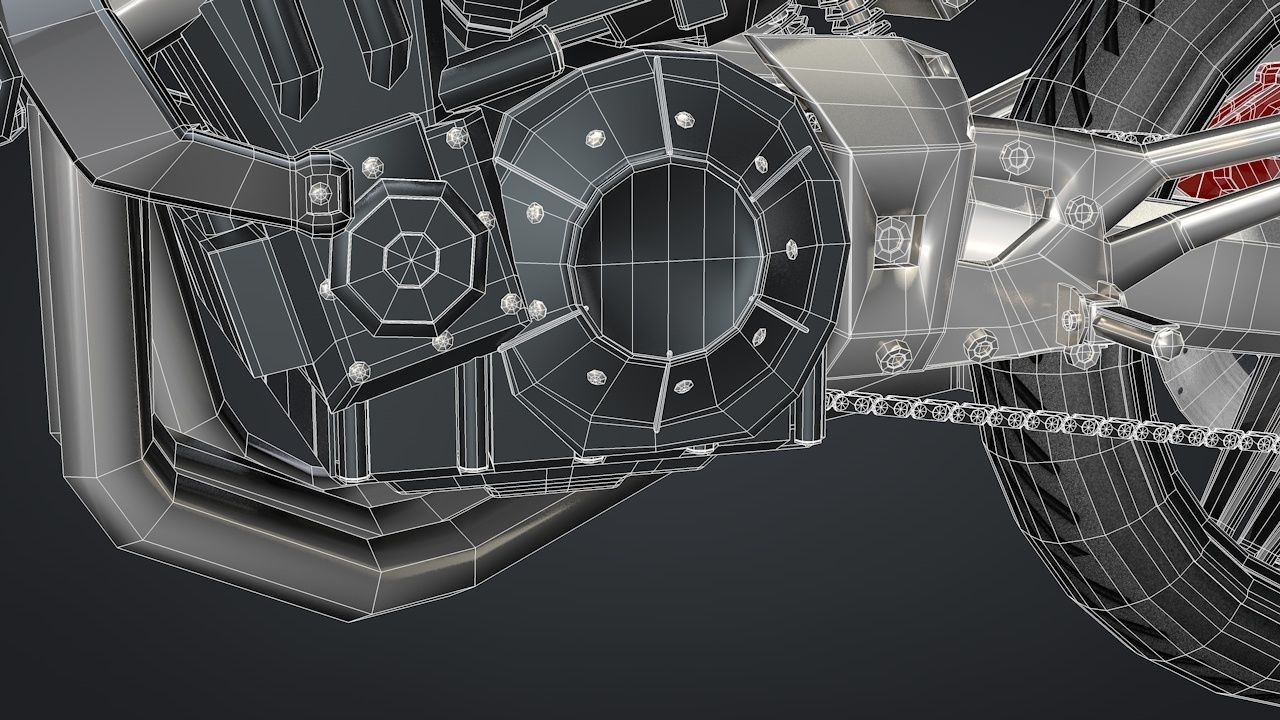 Sport Motorcycle with Rider Rigged C4D 3D model_39