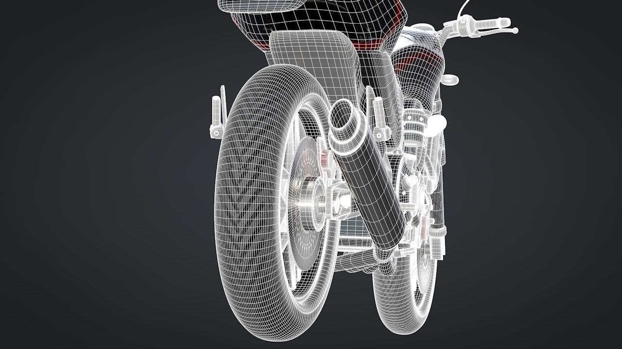 Sport Motorcycle with Rider Rigged C4D 3D model_28