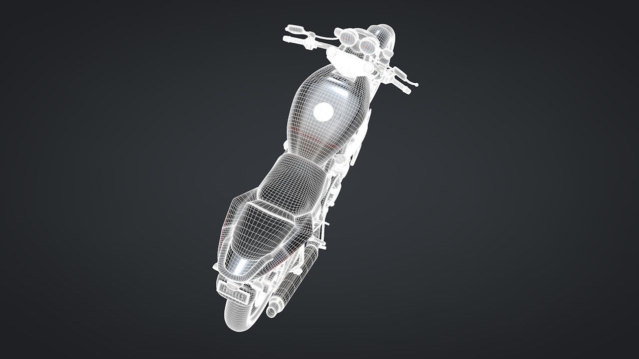 Sport Motorcycle with Rider Rigged C4D 3D model_31
