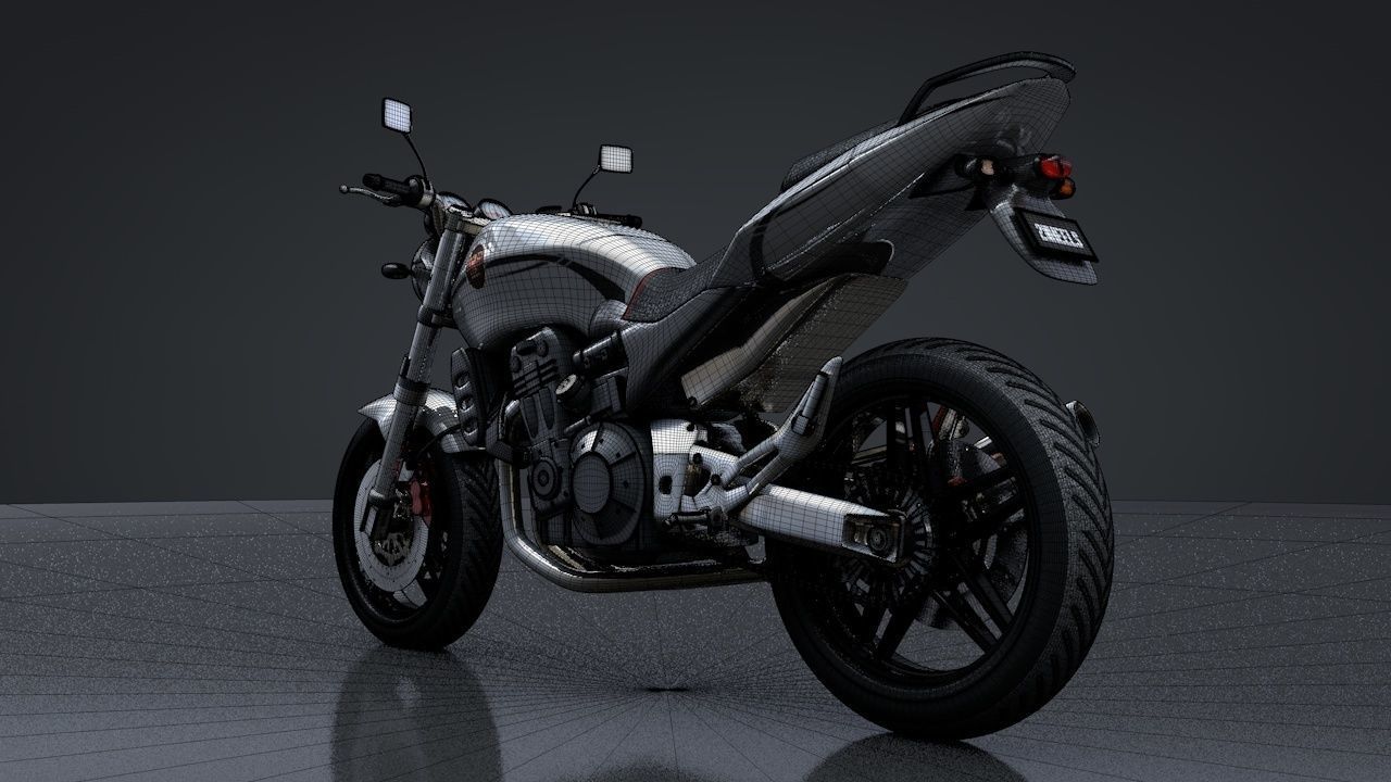 Sport Motorcycle with Rider Rigged C4D 3D model_15