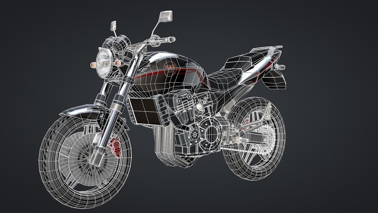 Sport Motorcycle with Rider Rigged C4D 3D model_38