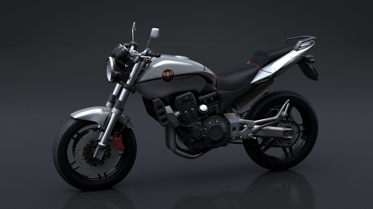 Sport Motorcycle with Rider Rigged C4D 3D model_8