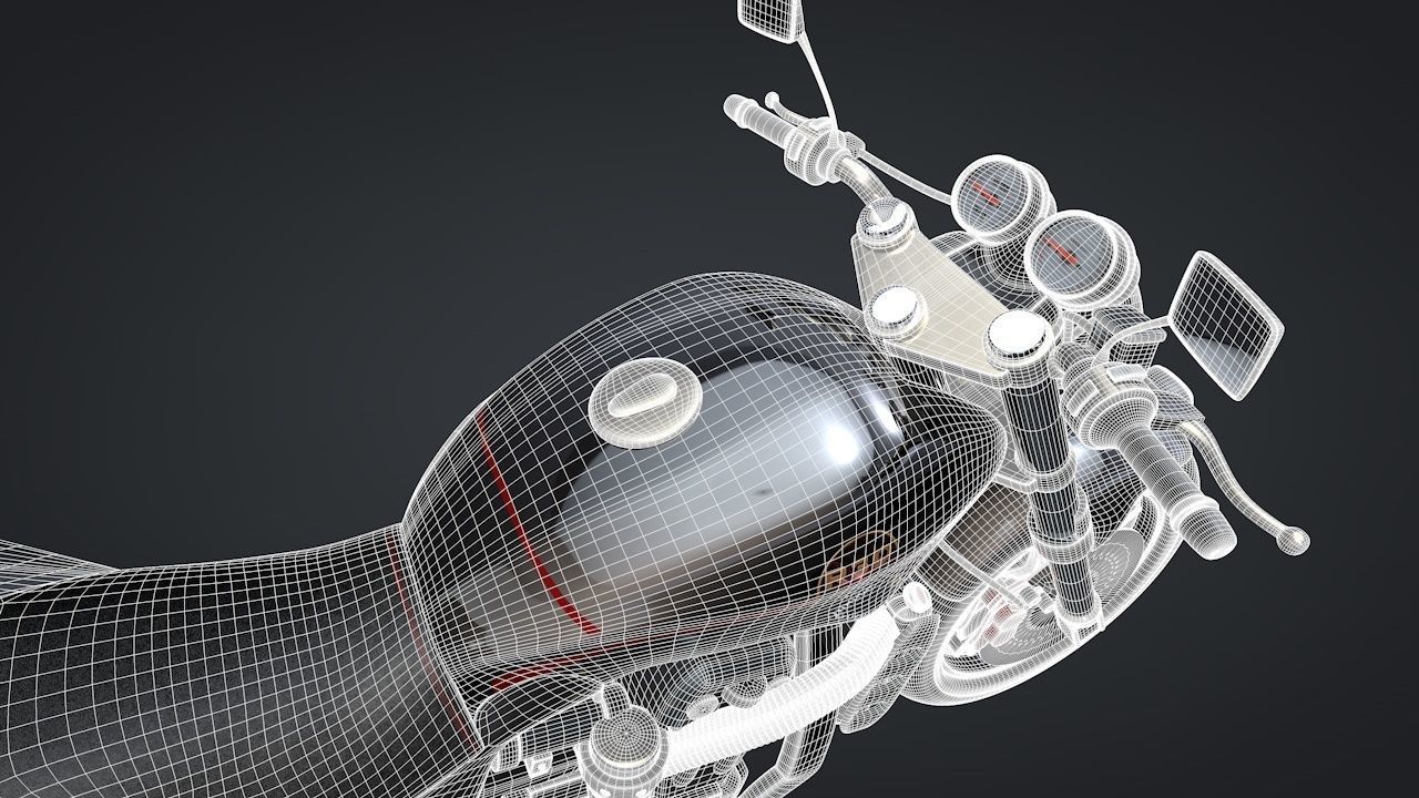 Sport Motorcycle with Rider Rigged C4D 3D model_34