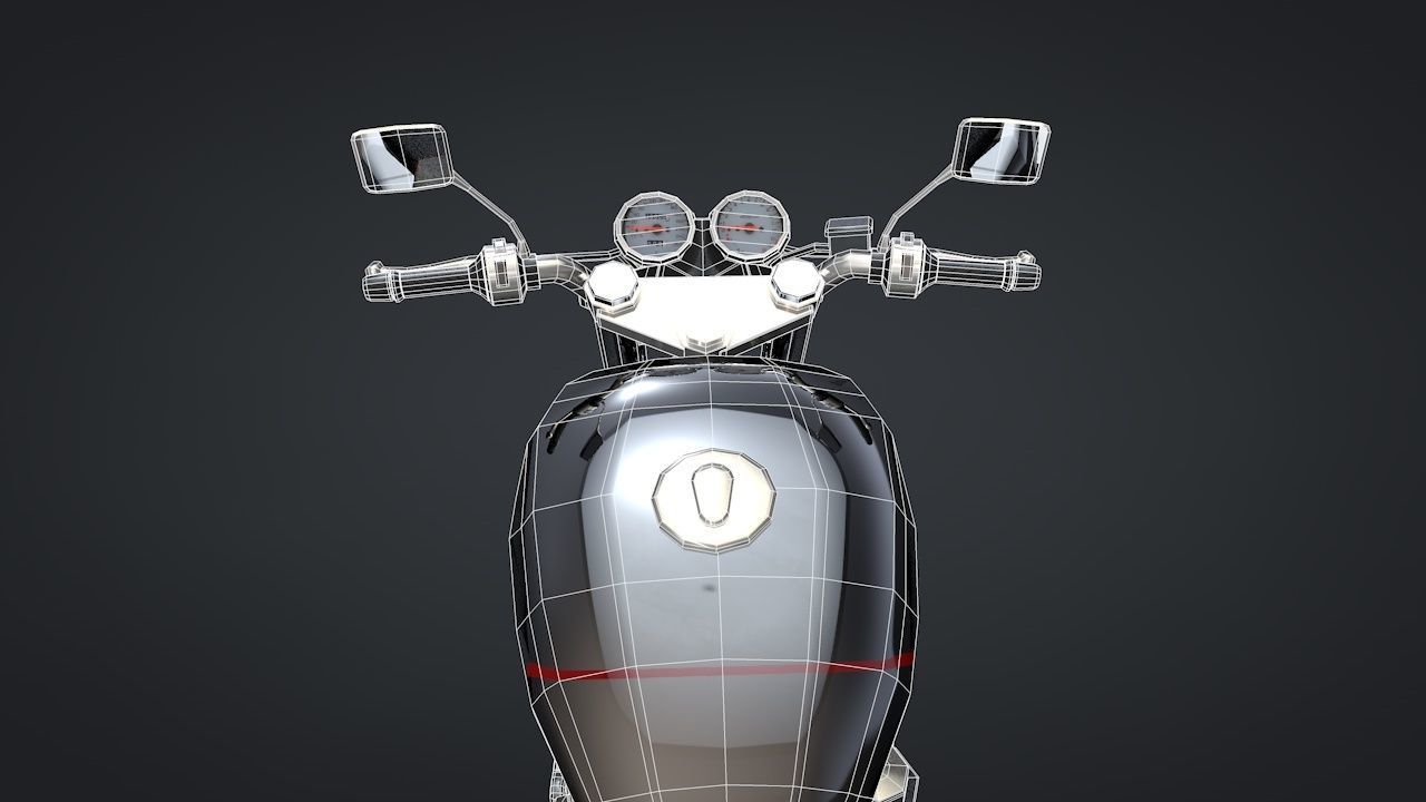 Sport Motorcycle with Rider Rigged C4D 3D model_48