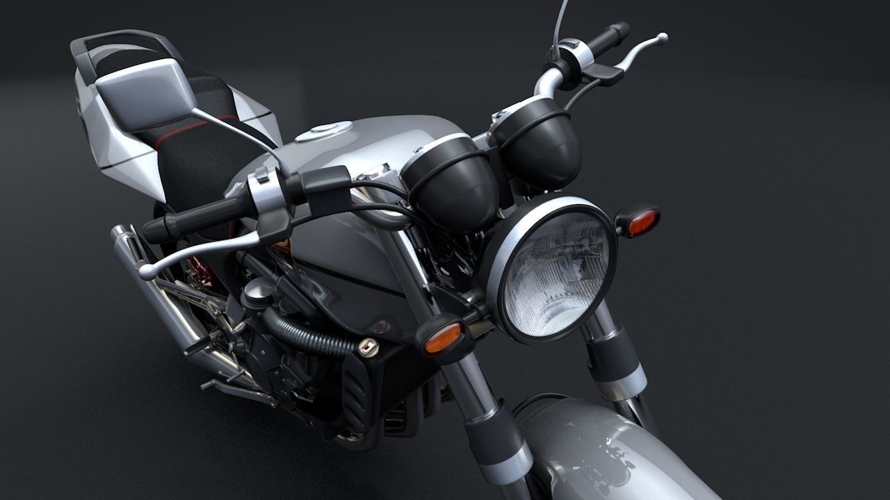 Sport Motorcycle with Rider Rigged C4D 3D model_14