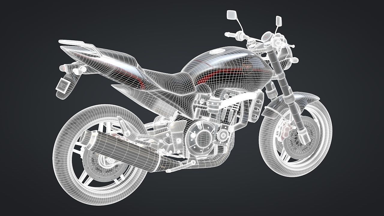 Sport Motorcycle with Rider Rigged C4D 3D model_29