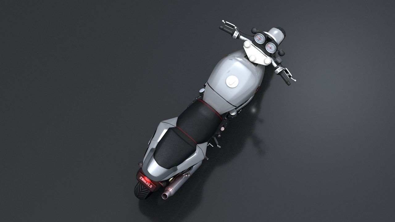 Sport Motorcycle with Rider Rigged C4D 3D model_10