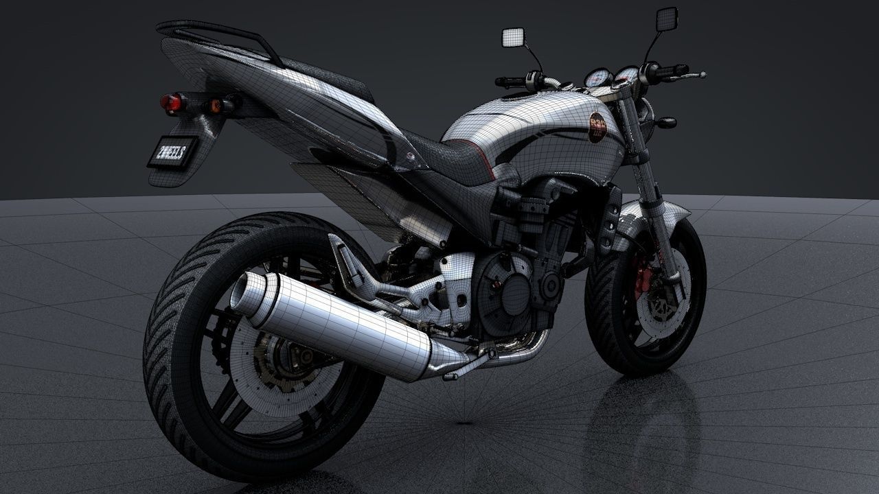 Sport Motorcycle with Rider Rigged C4D 3D model_19