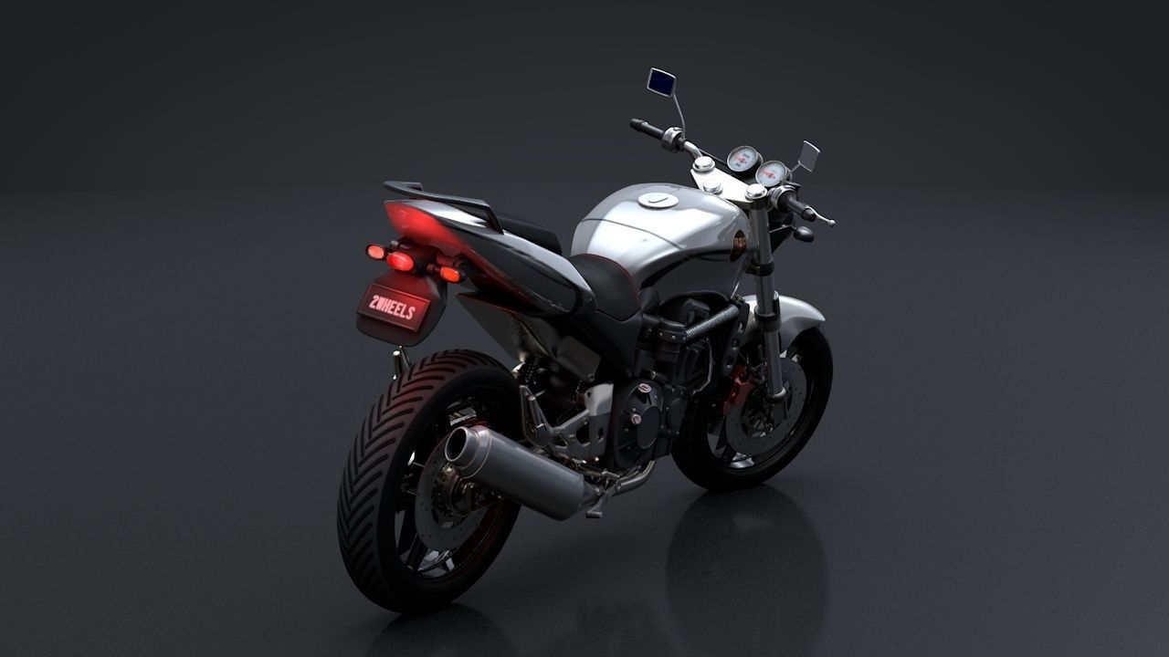 Sport Motorcycle with Rider Rigged C4D 3D model_6