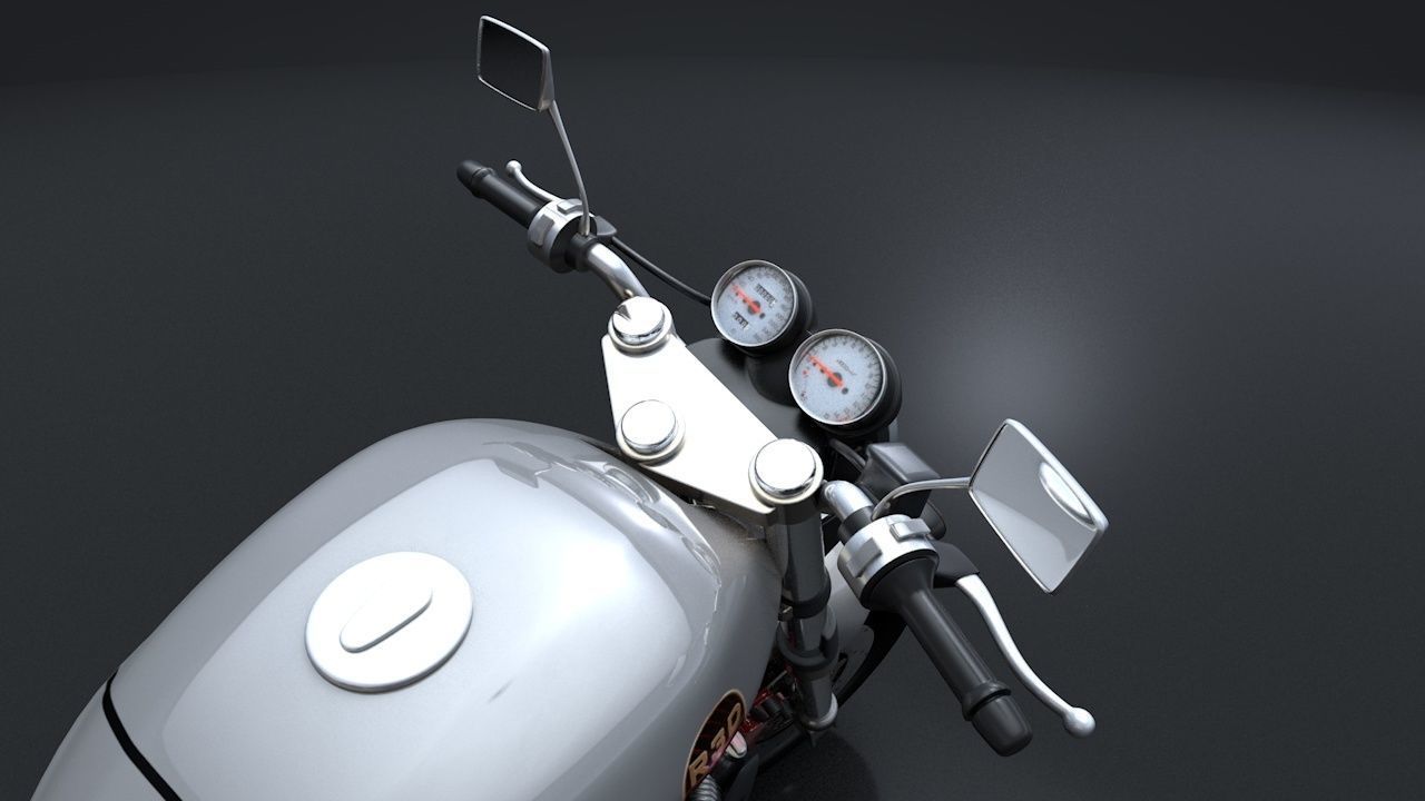 Sport Motorcycle with Rider Rigged C4D 3D model_13