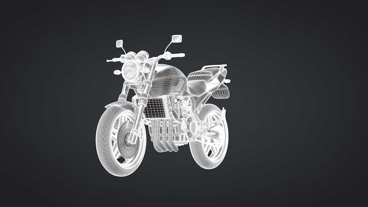 Sport Motorcycle with Rider Rigged C4D 3D model_23