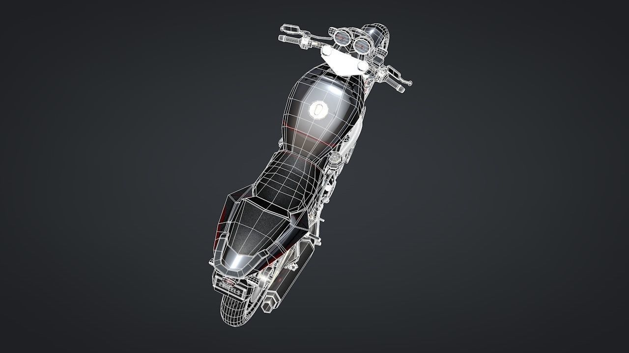Sport Motorcycle with Rider Rigged C4D 3D model_44