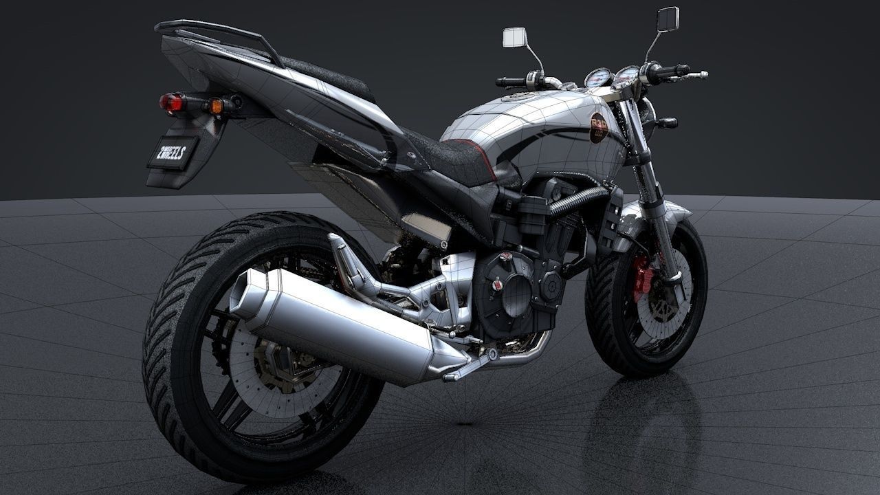 Sport Motorcycle with Rider Rigged C4D 3D model_17