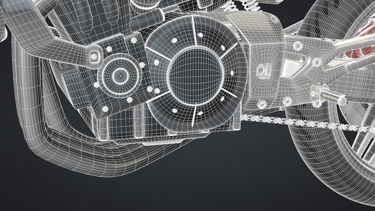 Sport Motorcycle with Rider Rigged C4D 3D model_26