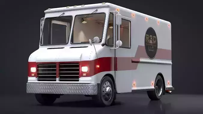 Delivery Truck Rigged C4D 3D model