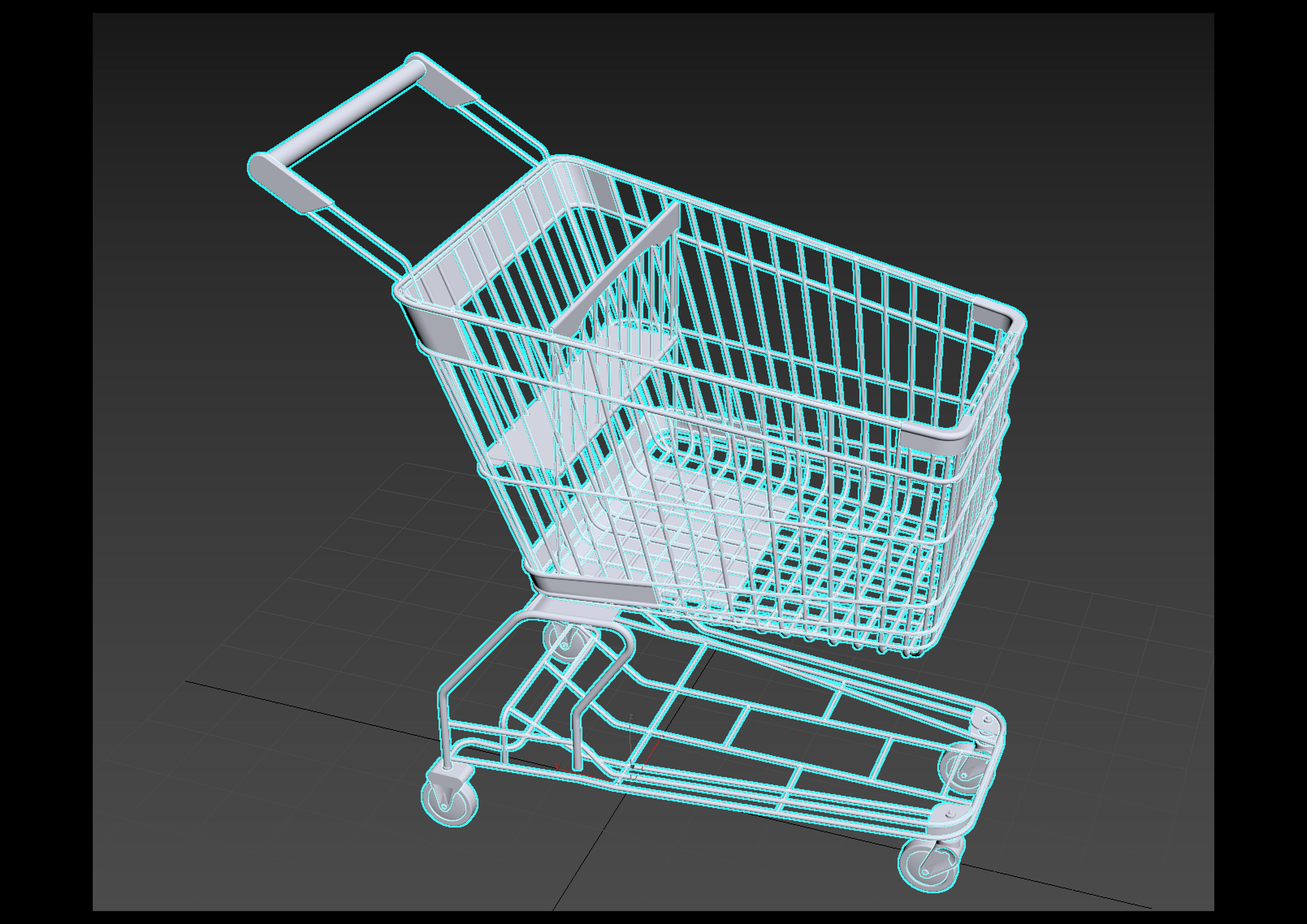 shopping cart 3D model_8