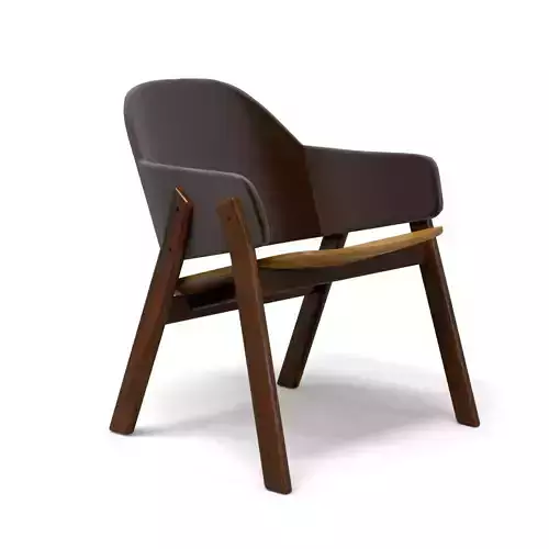 Clutch Leather Lounge Chair Low-poly 3D model