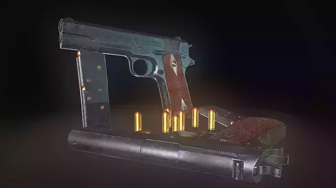 Colt M1911  Low-poly 3D model
