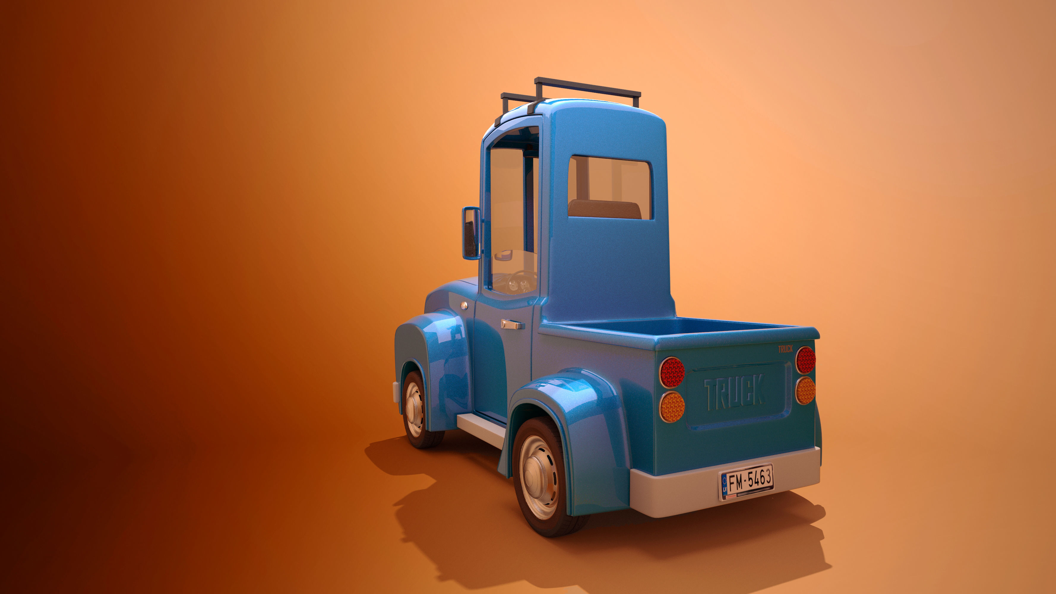 Cartoon Truck 3D model_3