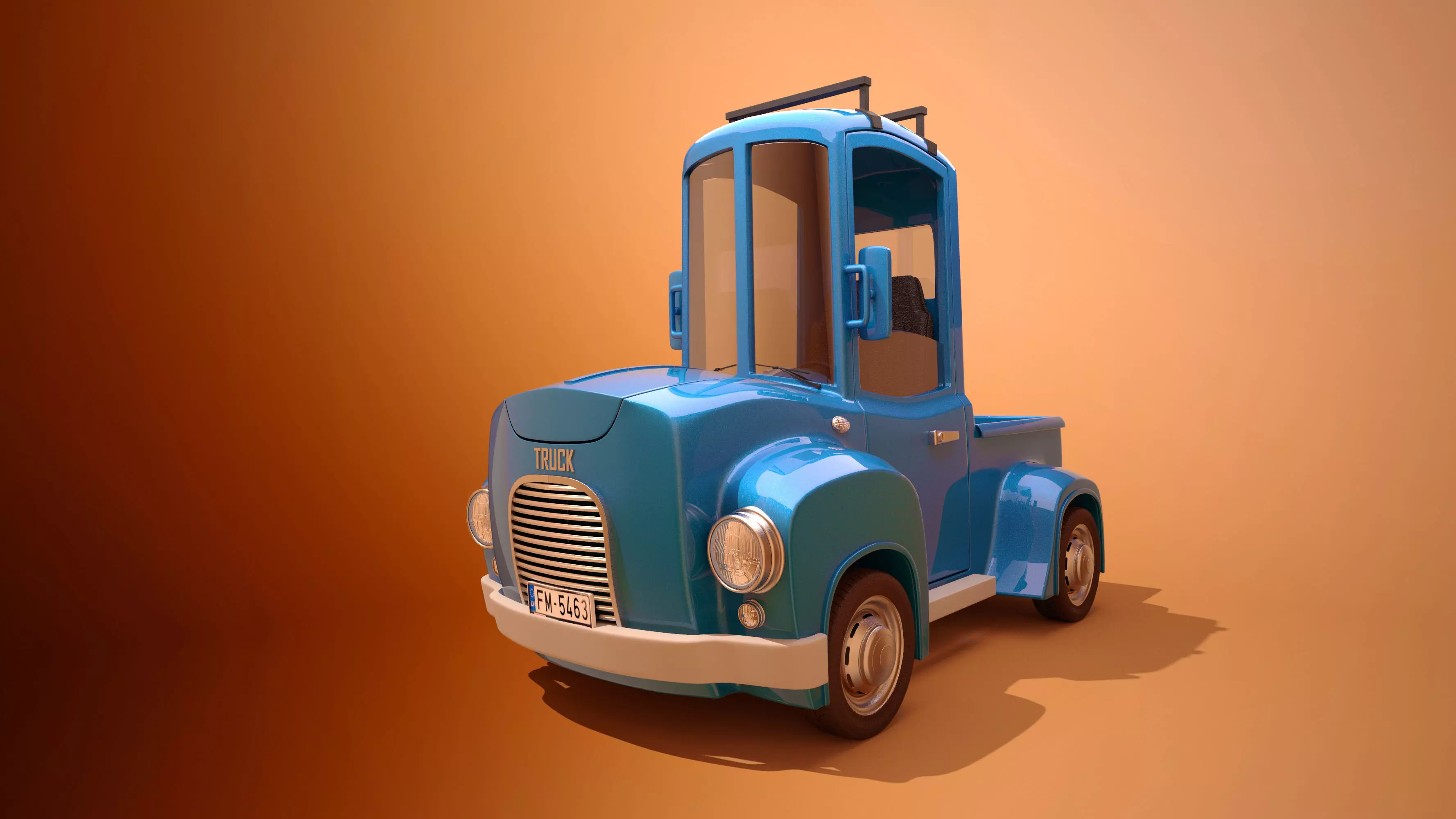 Cartoon Truck 3D model_0