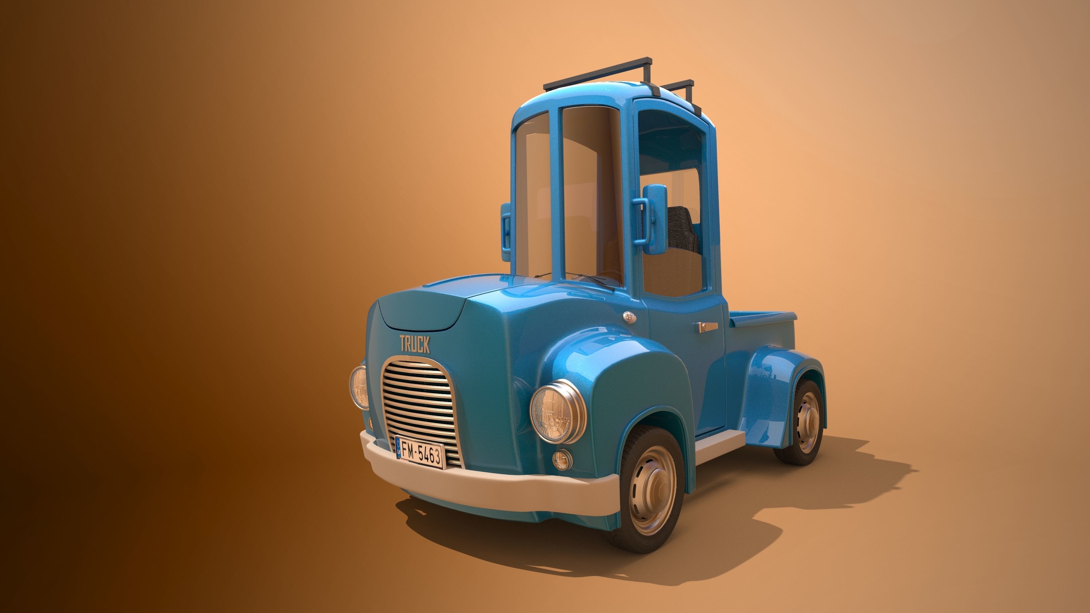 Cartoon Truck 3D model_2