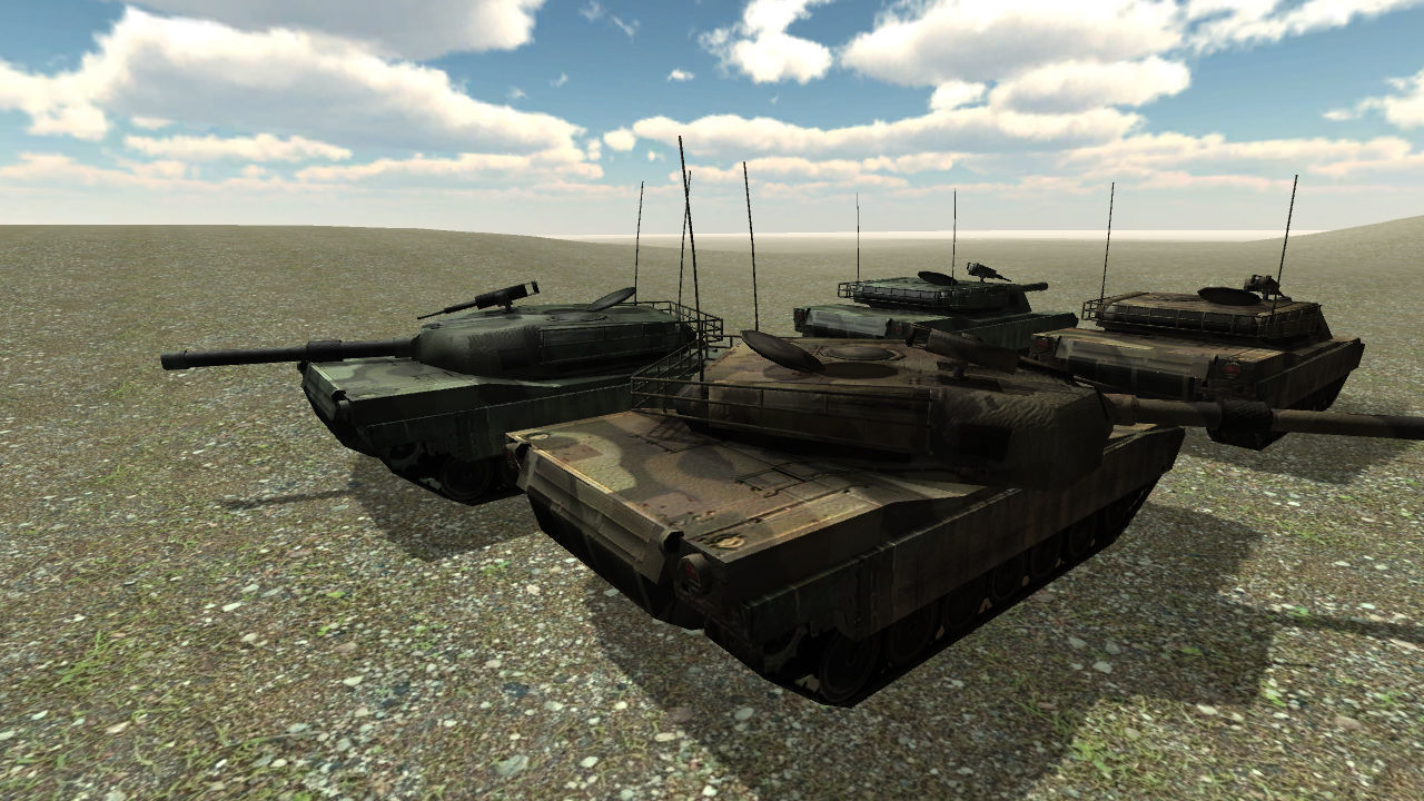 Tank Lowpoly two tanks in game Low-poly 3D model_3