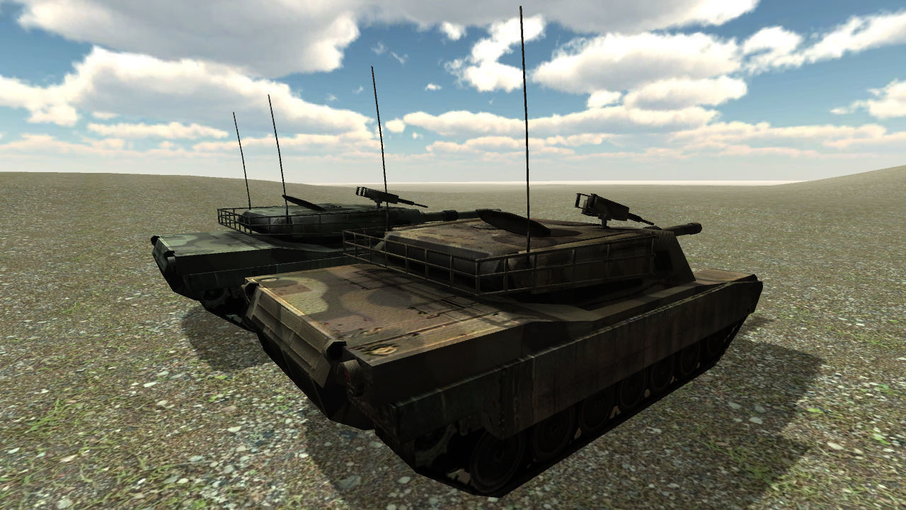 Tank Lowpoly two tanks in game Low-poly 3D model_2