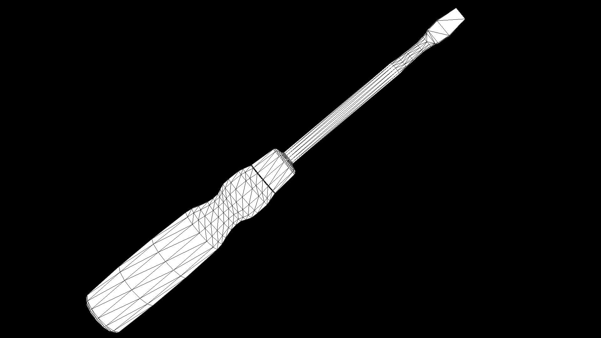 Old Screwdriver PBR Low-poly 3D model_4