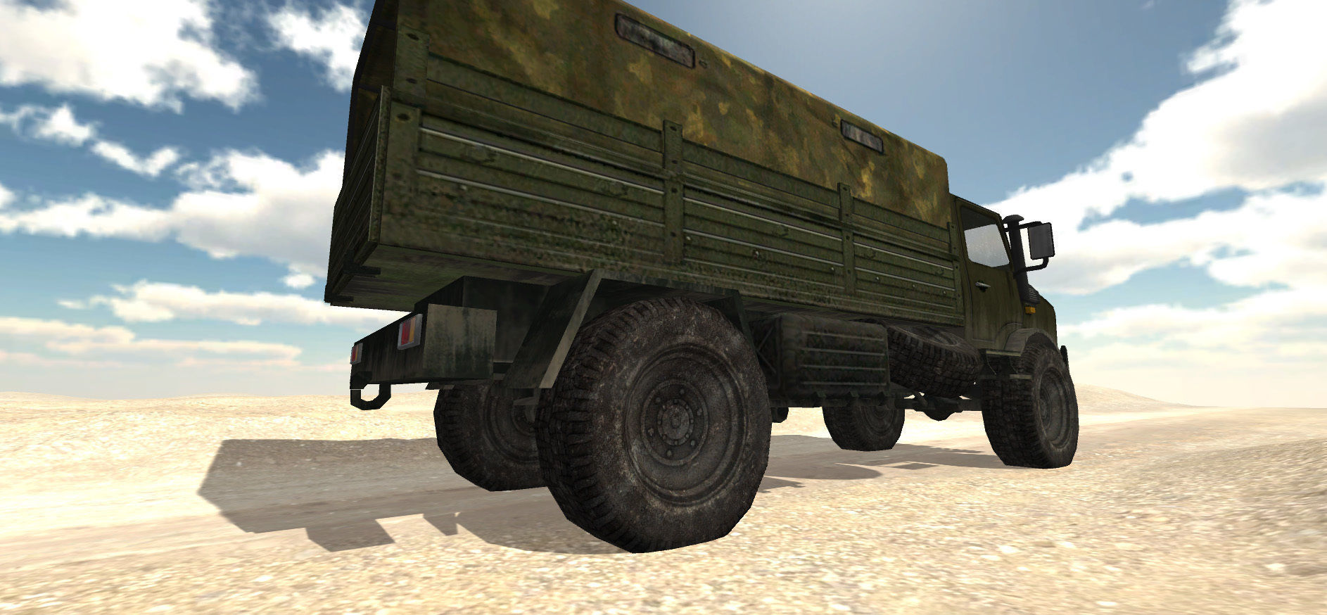 Army Cargo Military Truck Lowpoly unity Low-poly 3D model_6