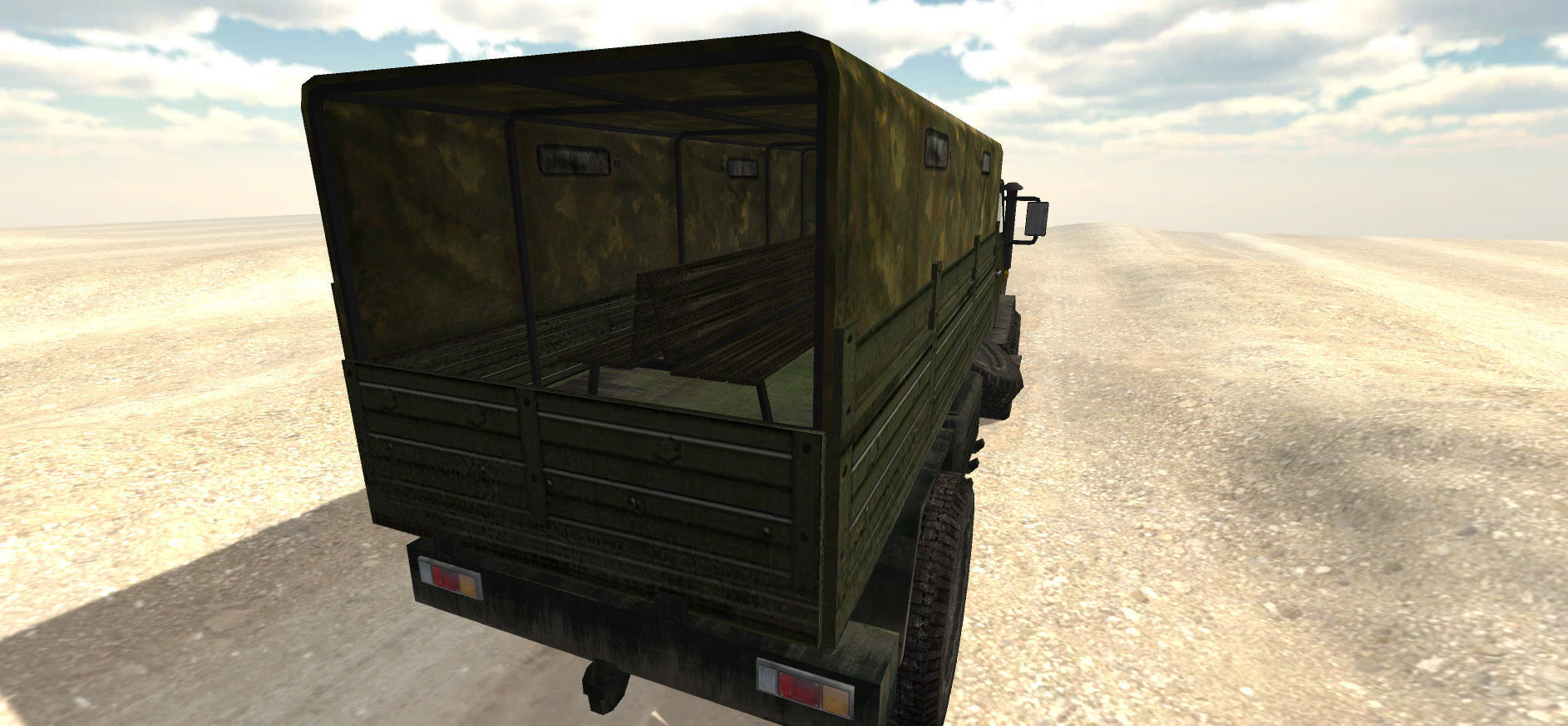 Army Cargo Military Truck Lowpoly unity Low-poly 3D model_3
