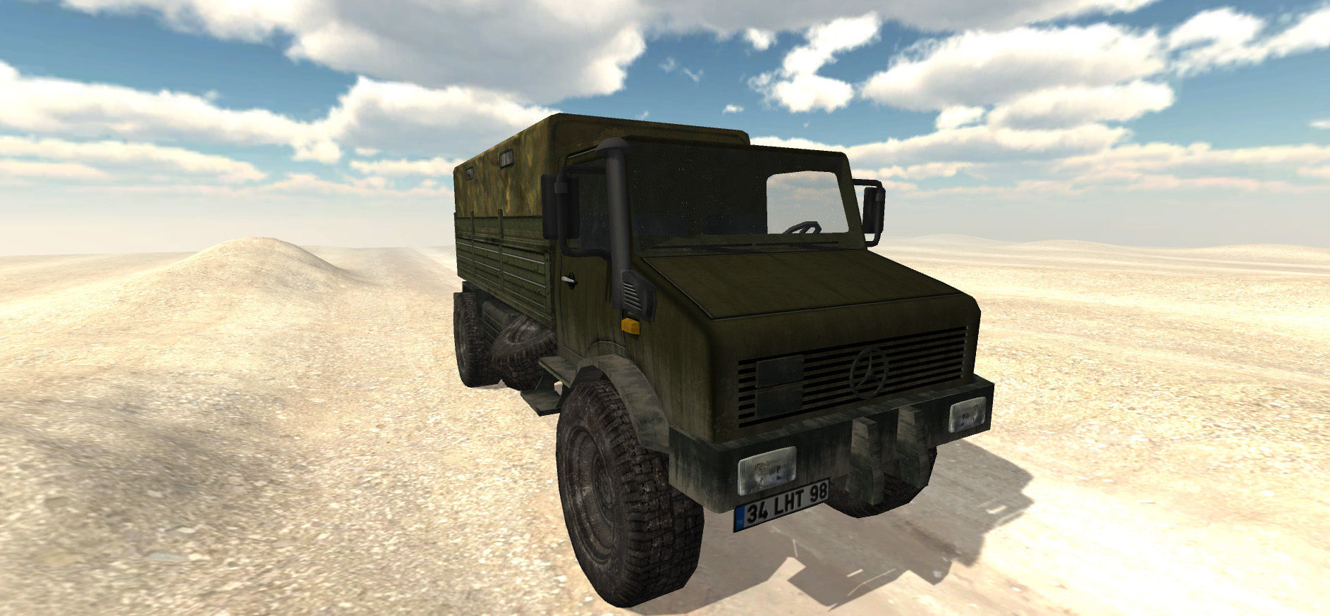 Army Cargo Military Truck Lowpoly unity Low-poly 3D model_1