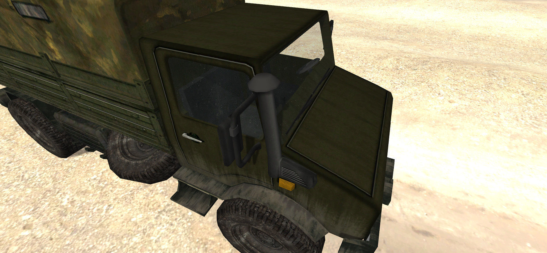 Army Cargo Military Truck Lowpoly unity Low-poly 3D model_5