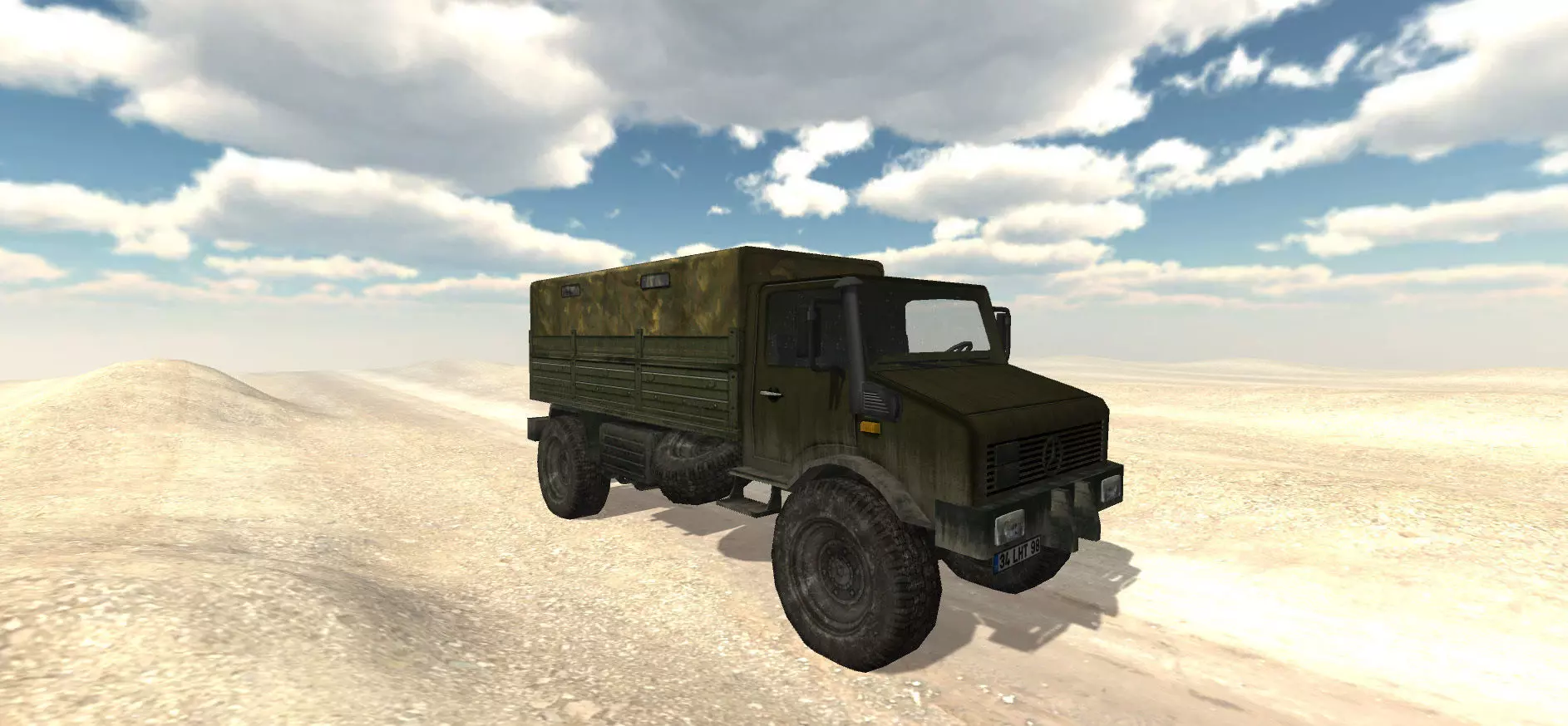 Army Cargo Military Truck Lowpoly unity Low-poly 3D model_0
