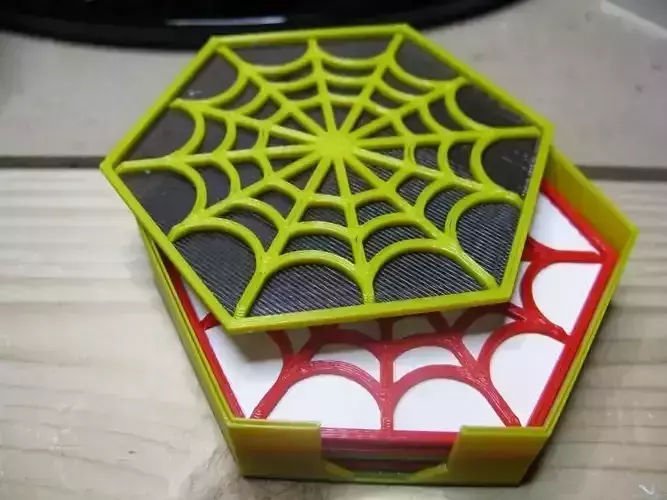 Spiders Web Coasters Free 3D print model
