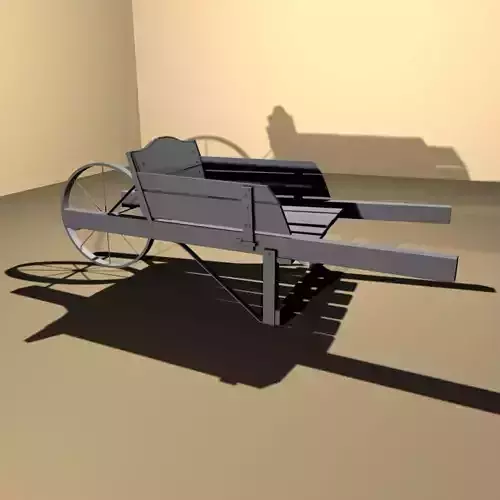 Old fashioned wheel barrow Free low-poly 3D model