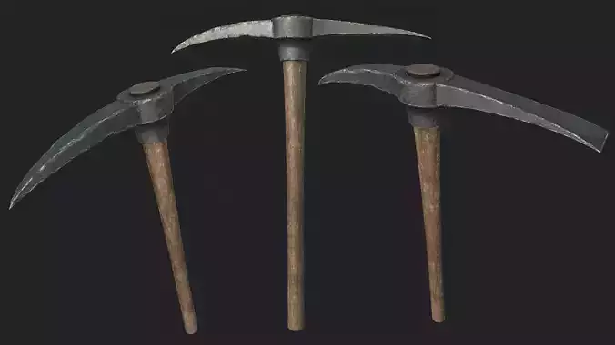 Old Pickaxe PBR Low-poly 3D model